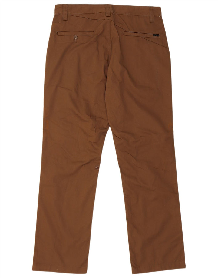 Женские прямые брюки чинос Volcom W32 L31, коричневые, хлопковые