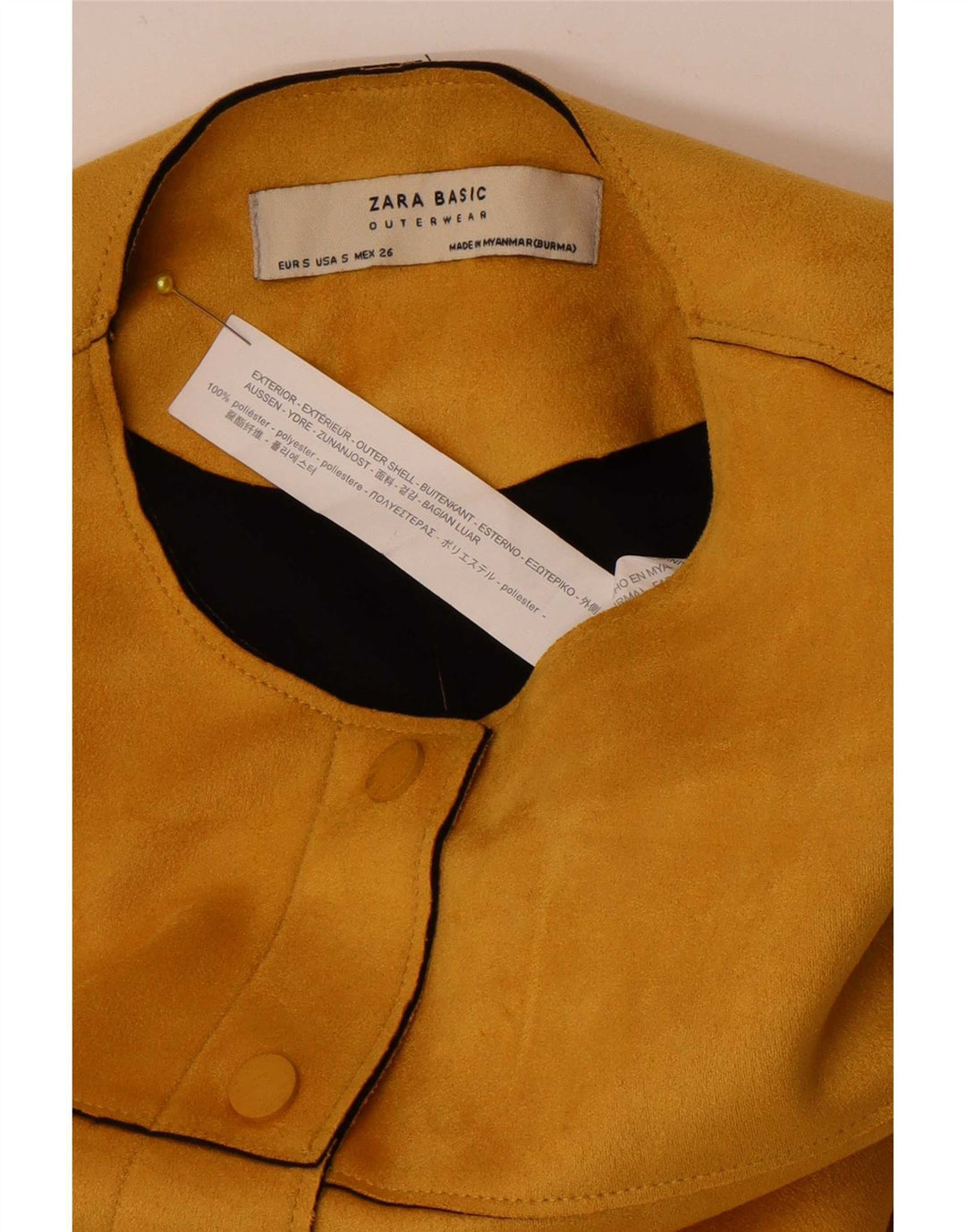 Женское болеро Zara UK 10, маленький желтый полиэстер