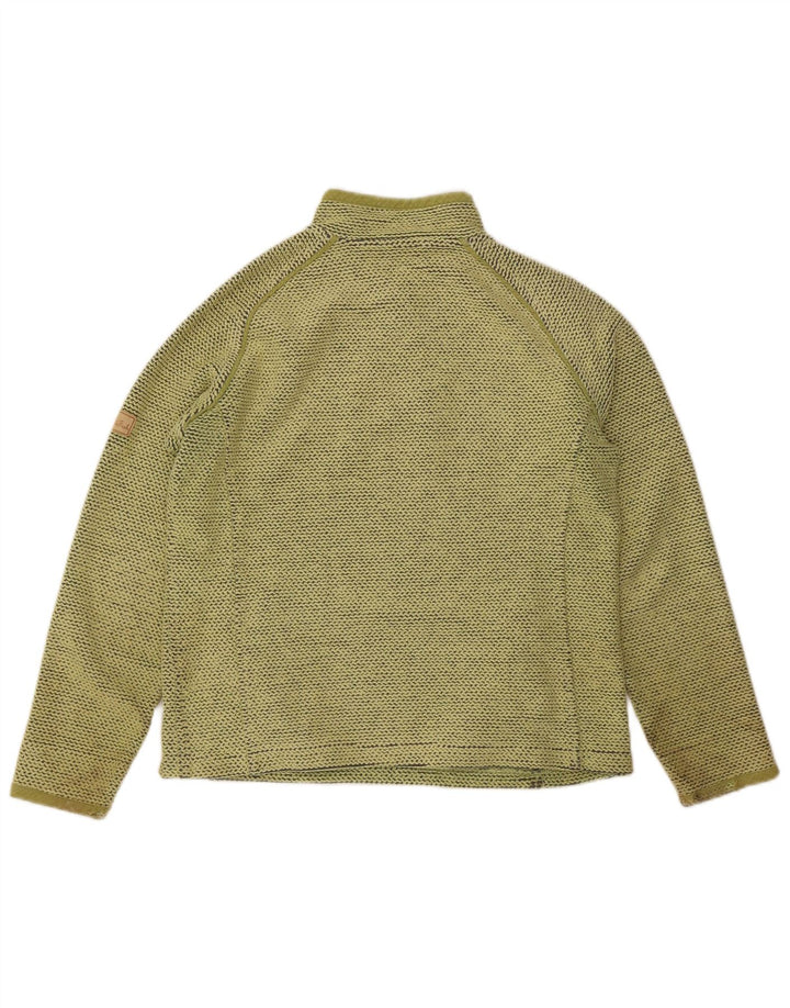 WEIRD FISH Womens Zip Neck Sweatshirt Jumper UK 14 Medium Green Cotton