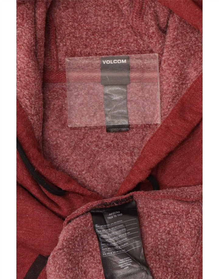 Volcom Мужской джемпер с капюшоном с рисунком бордового цвета, хлопковый