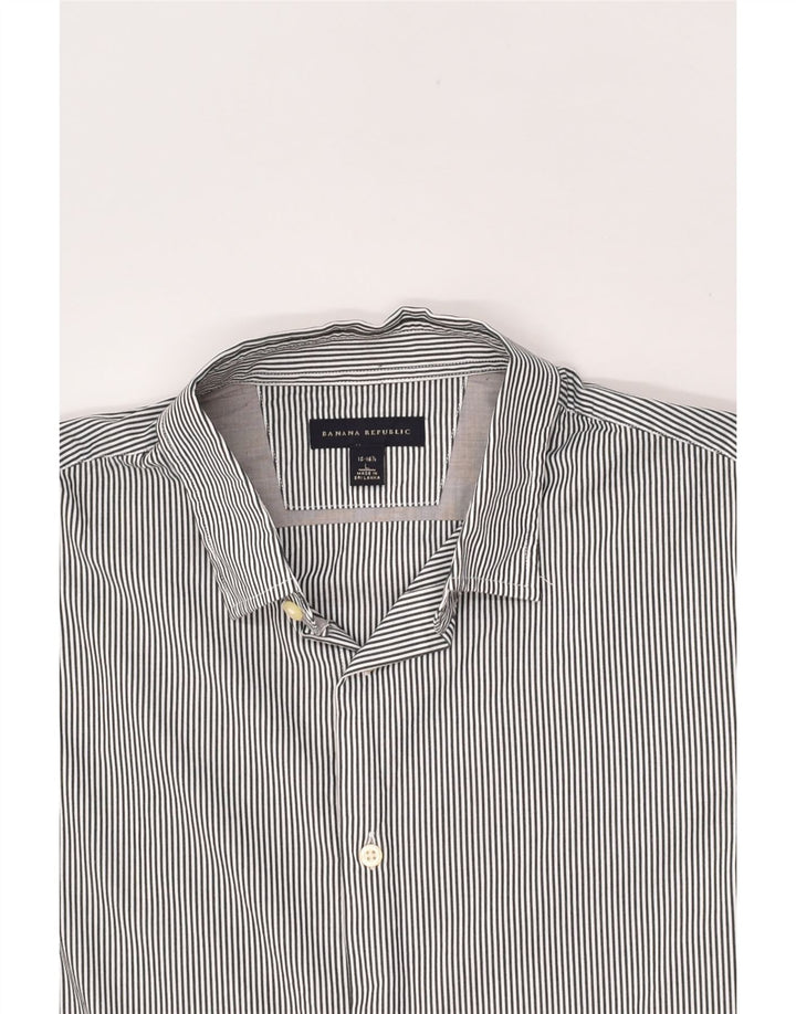 BANANA REPUBLIC Mens Shirt Size 1616 1/2 Large Grey Striped Cotton | Vintage Banana Republic | Thrift | Second-Hand Banana Republic | Used Clothing | Messina Hembry 