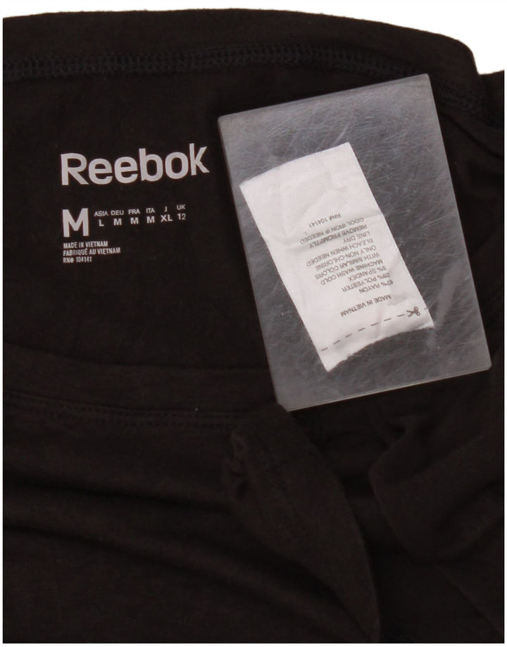 REEBOK Womens T-Shirt Dress UK 14 Medium Black Rayon