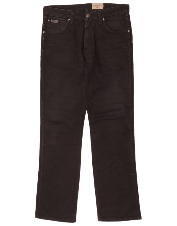 Wrangler Mens Arizona Stretch Straight Jeans W32 L32 Black Cotton