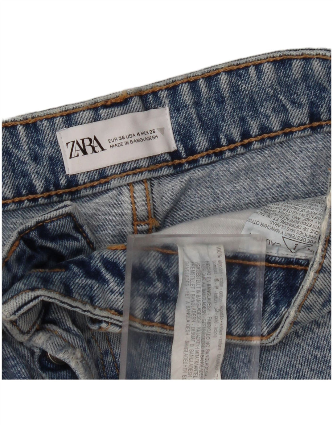 Женские джинсовые шорты ZARA с потертостями EU 36 XS W26 Синие, хлопок