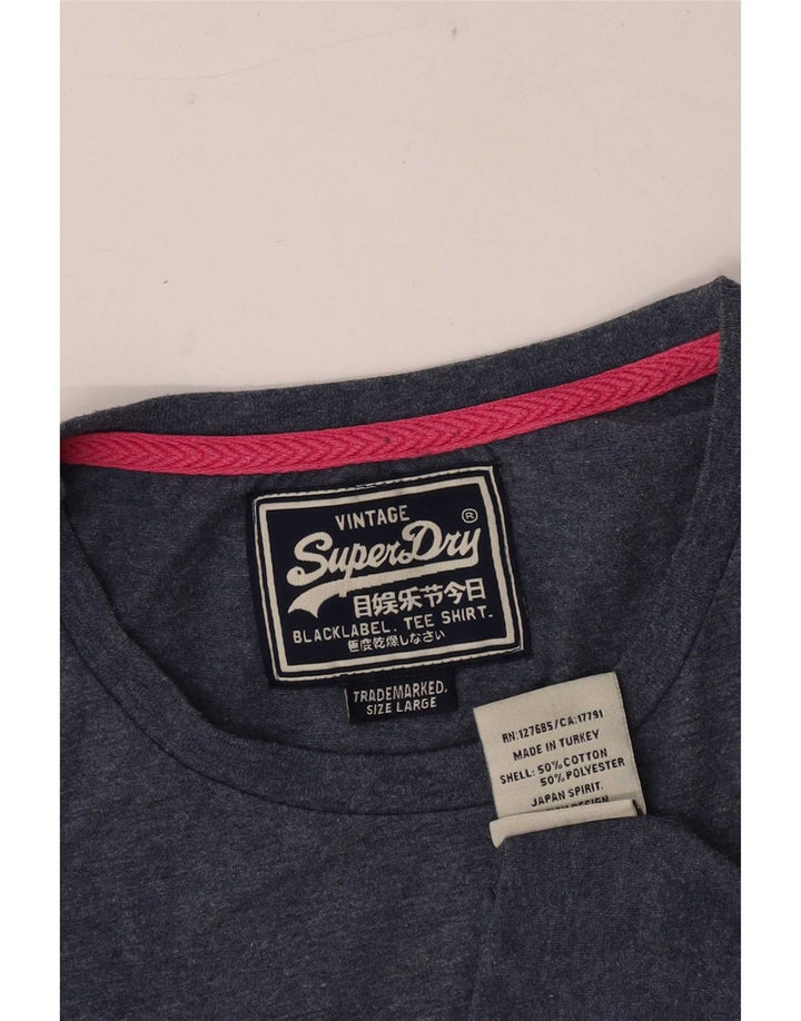 Мужская футболка Superdry, большой синий хлопок
