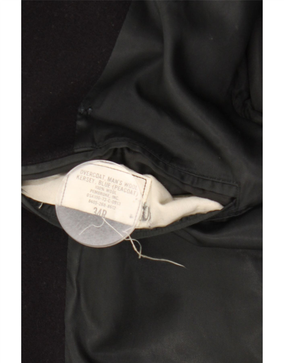 Винтажное мужское полупальто UK 34 XS темно-синее шерстяное