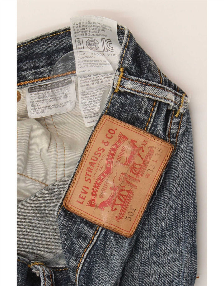 Мужские прямые джинсы Levi's 501 W33 L36, синий хлопок