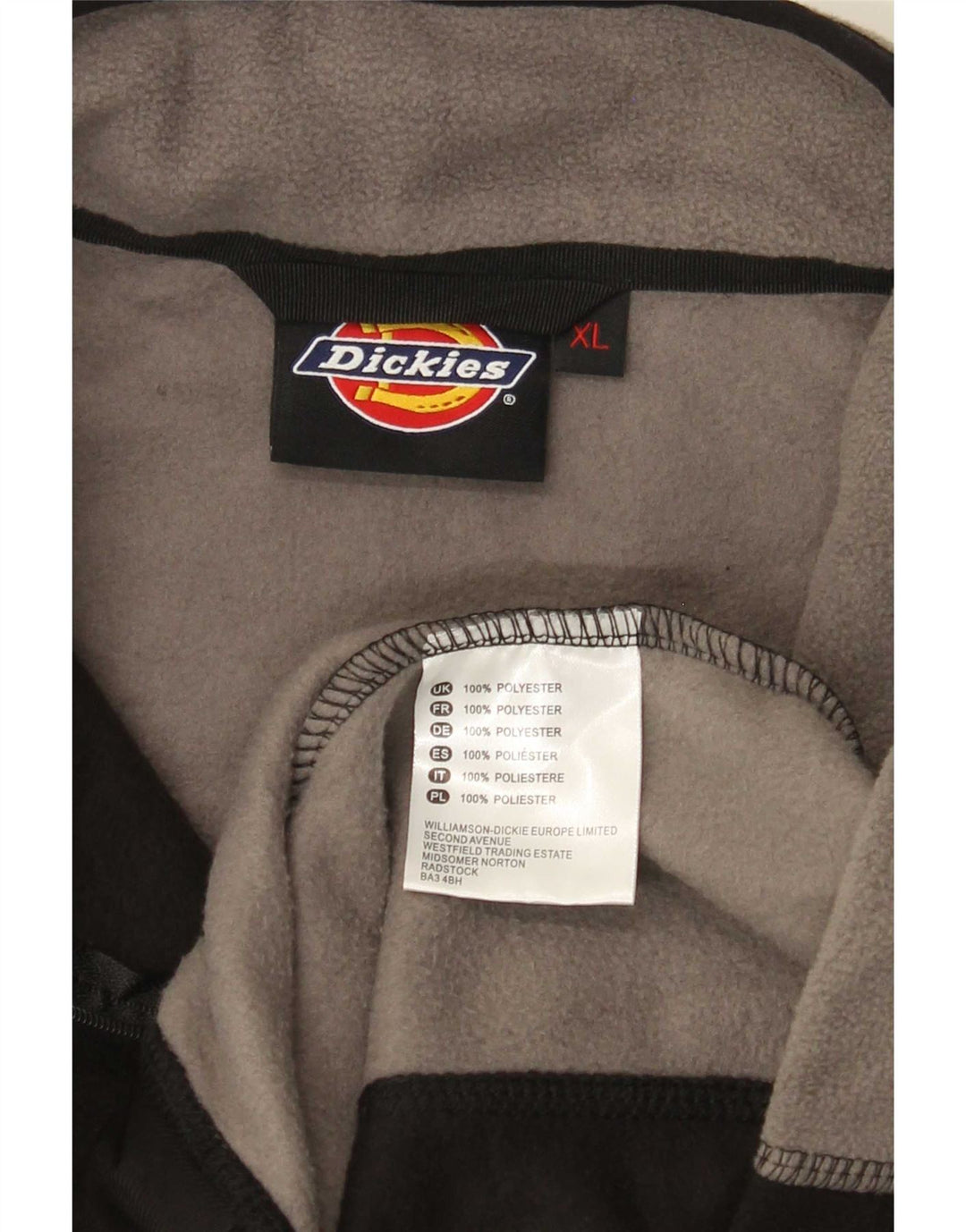 Мужской флисовый джемпер Dickies с воротником на молнии XL, черный полиэстер с цветными блоками
