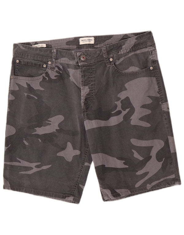 Мужские повседневные шорты Jack & Jones Comfort Fit XL W36 серого цвета с камуфляжным принтом, хлопок