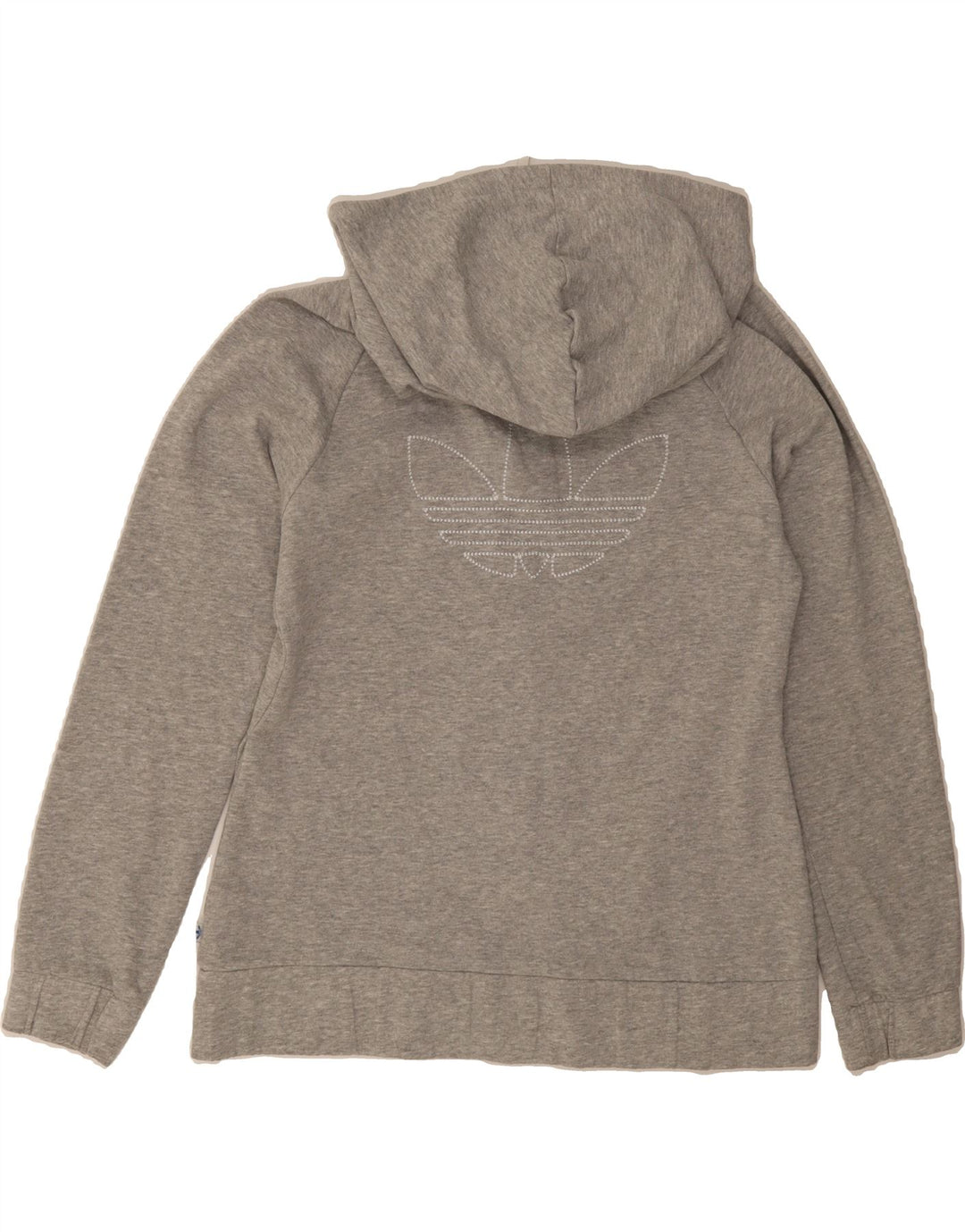 ADIDAS Womens Zip Hoodie Sweater UK 16 Large Grey Polyester Vintage Adidas and Second-Hand Adidas from Messina Hembry 