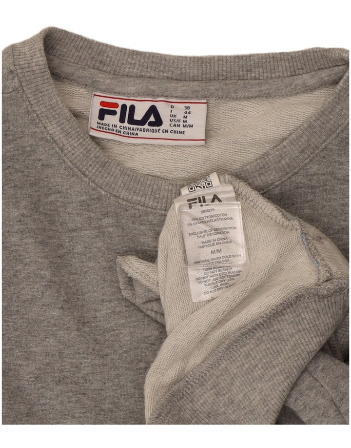 Женский укороченный свитшот Fila UK 14, хлопковый средний серый цвет