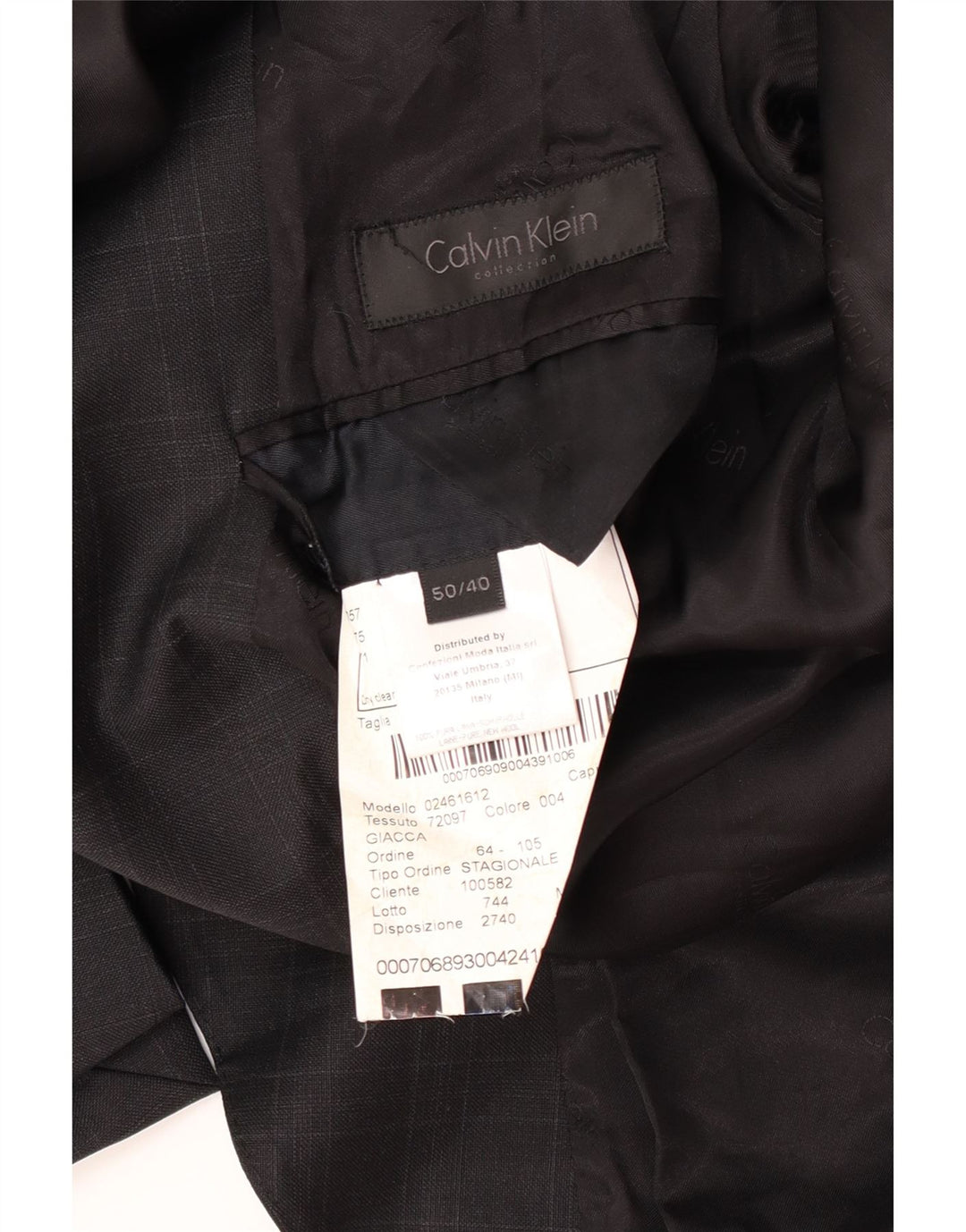 Мужской пиджак с 2 пуговицами Calvin Klein IT 50, большая серая клетка в клетку