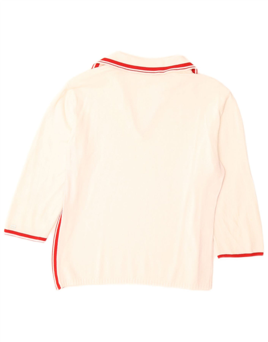 Женский джемпер с воротником поло Escada EU 38, средний белый цвет с цветными блоками