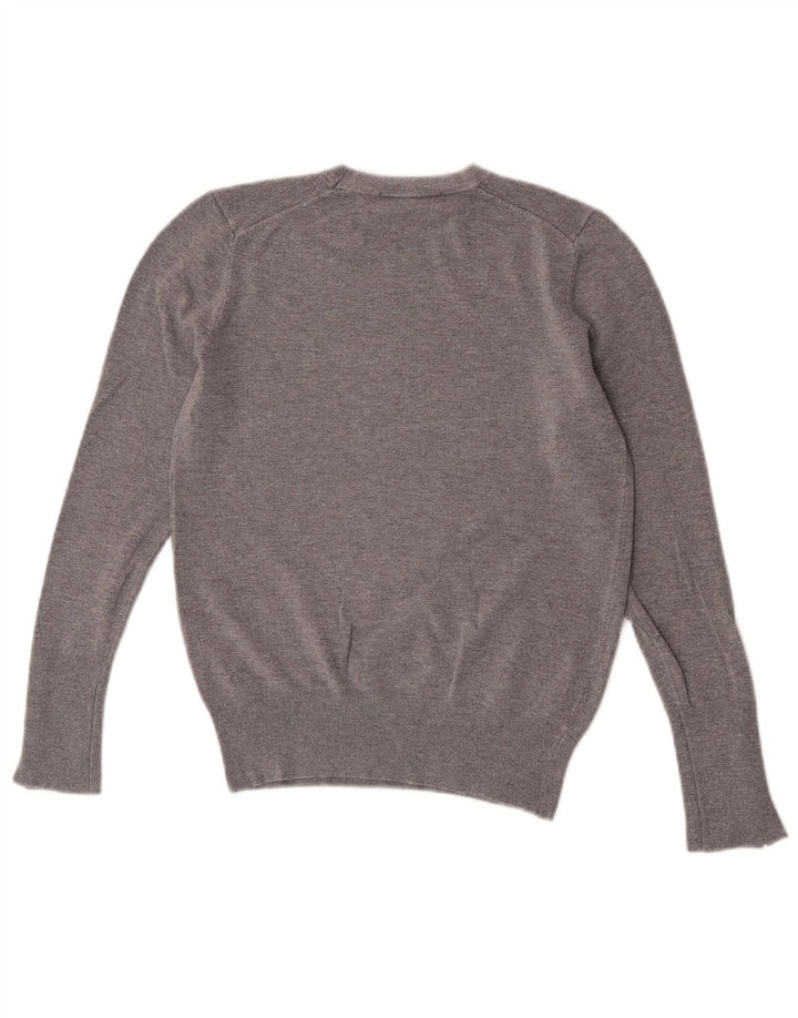 Женский джемпер Zara с круглым вырезом, Великобритания 12, средний, серый