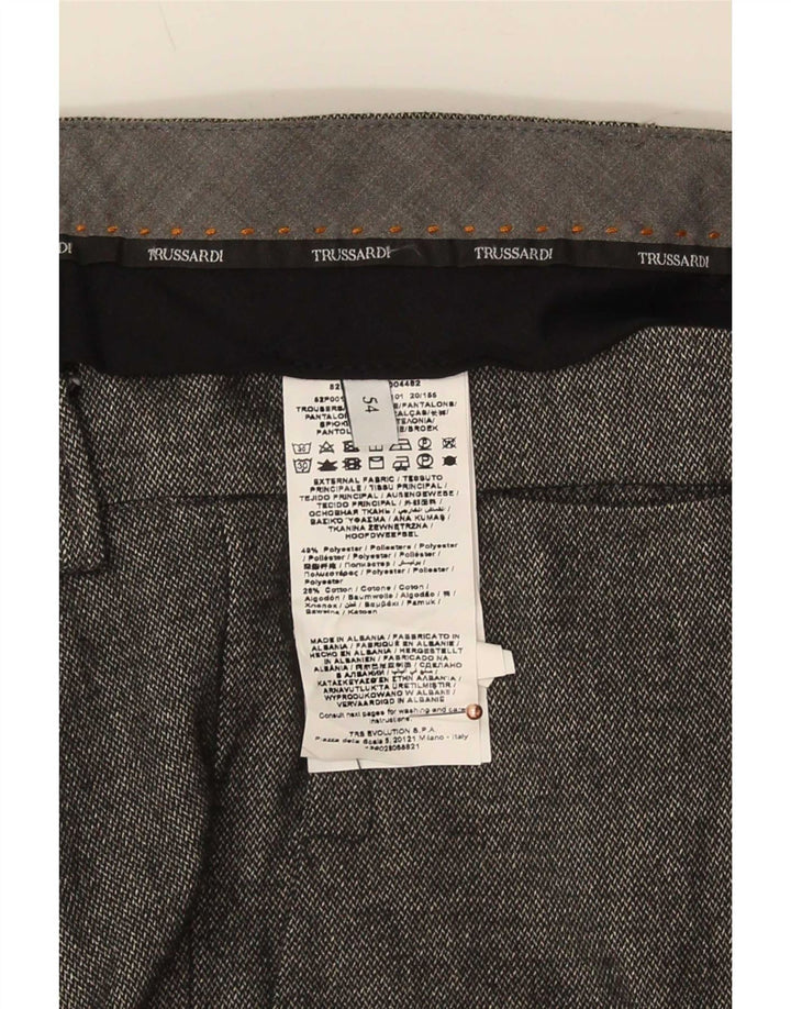 Trussardi Мужские брюки узкого кроя IT 54 2XL W40 L34 Серый полиэстер