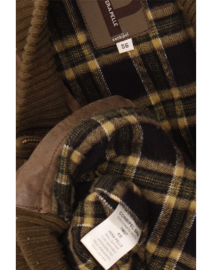Мужская кожаная куртка Conbipel IT 56 2XL Коричневая