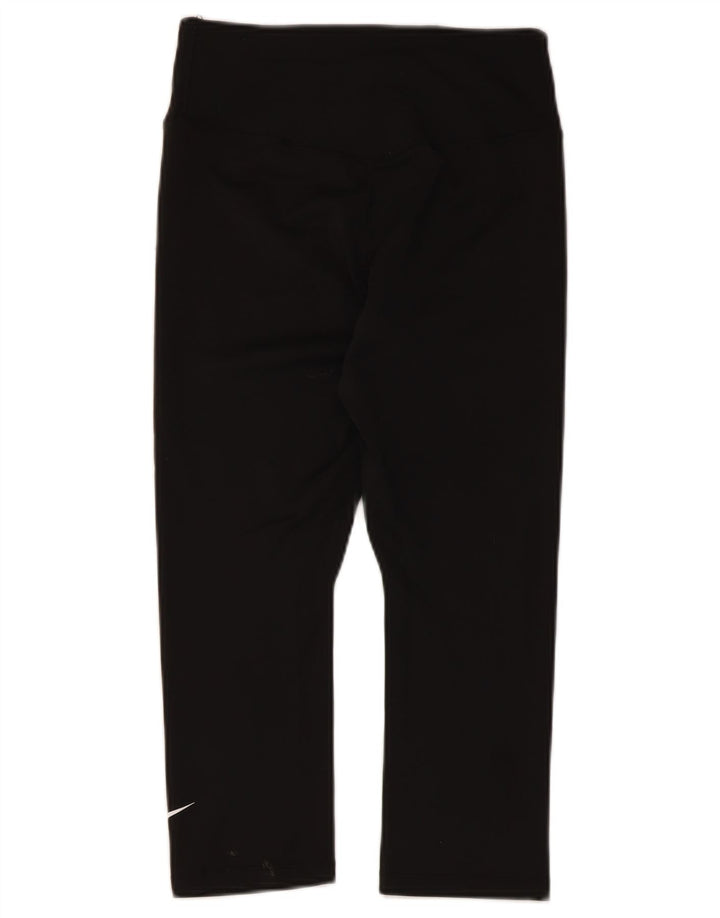 Женские леггинсы-капри Nike Dri Fit UK 10, маленькие черные из полиэстера