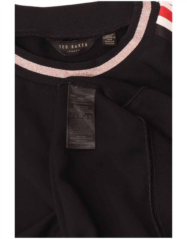 Женский свитер с рисунком Ted Baker UK 14, средний черный с цветочным принтом