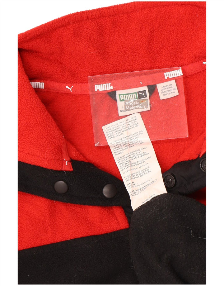 Флисовый джемпер PUMA для мальчиков 11–12 лет, большой черный с цветными блоками