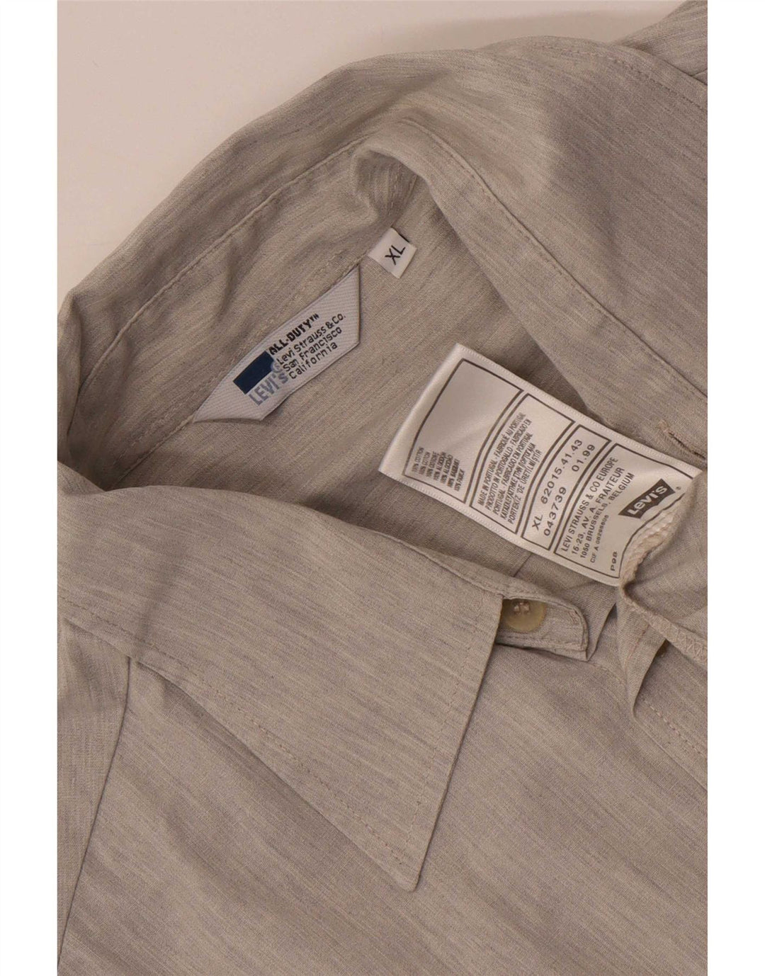 Мужская рубашка с коротким рукавом Levi's XL, серая, хлопок