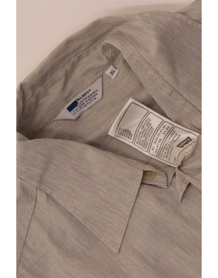 Мужская рубашка с коротким рукавом Levi's XL, серая, хлопок