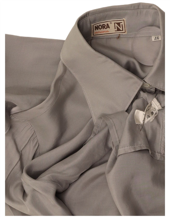 Женская рубашка-блузка VINTAGE UK 12, средний серый шелк