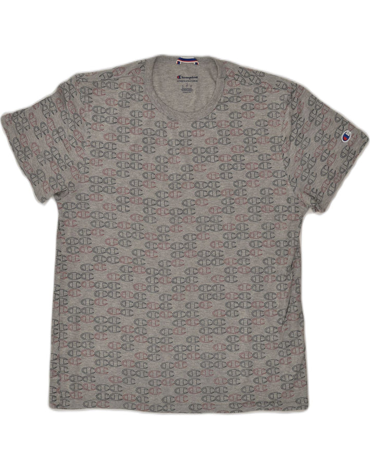 CHAMPION Womens Slim Graphic T-Shirt Top Large Grey | Vintage Champion | Thrift | Second-Hand Champion | Used Clothing | Messina Hembry 