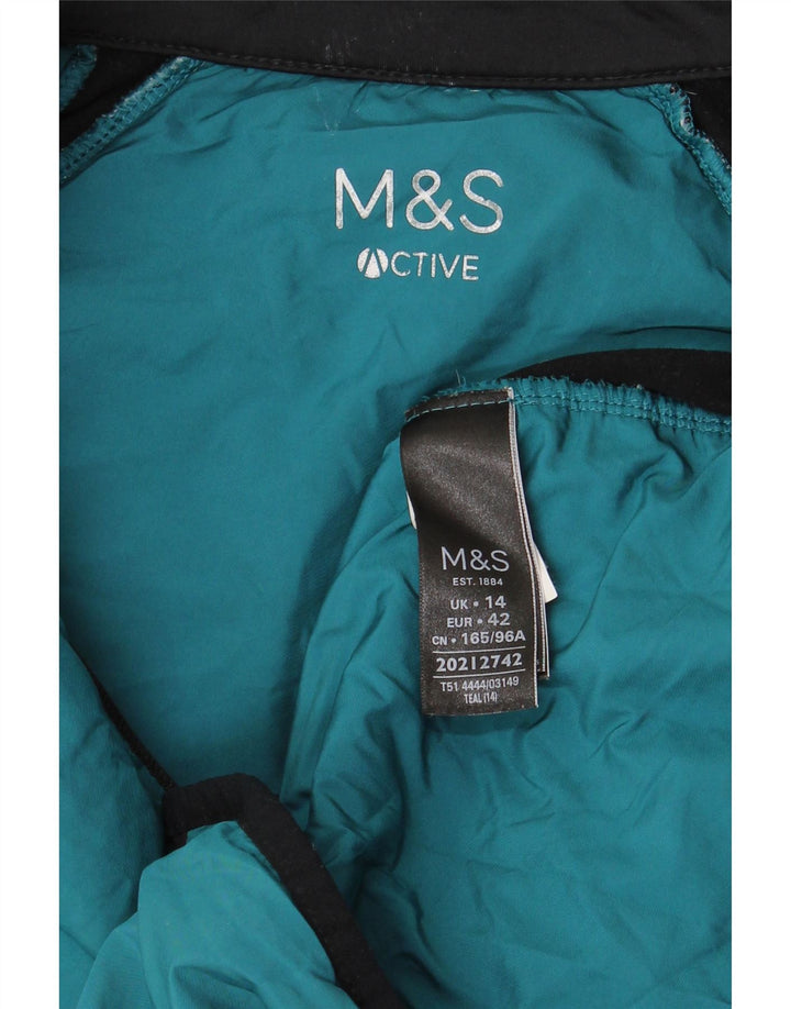 Женская спортивная куртка Marks & Spencer UK 14, большая зеленая с цветными блоками