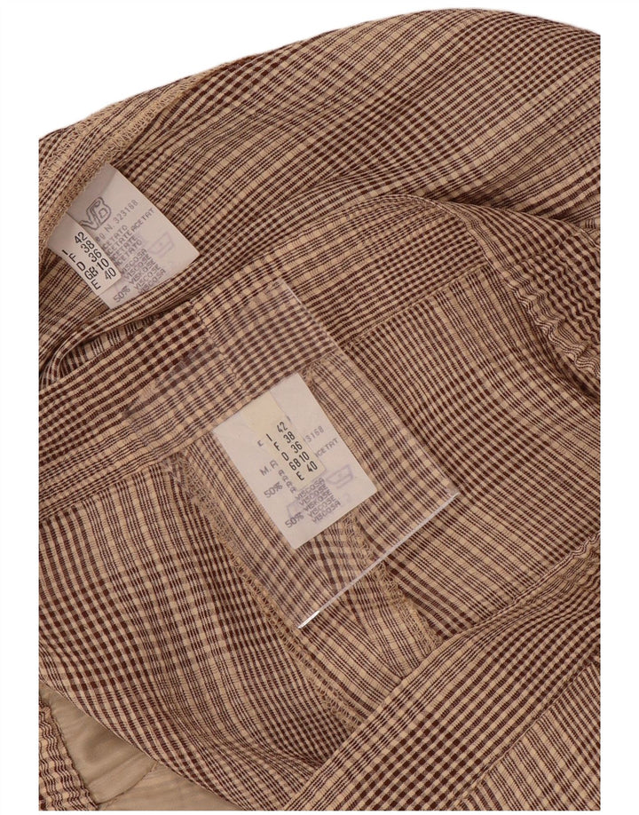 ВИНТАЖНЫЙ женский комплект из 2 предметов с 4 пуговицами, Великобритания, 10 маленьких размеров, W28, коричневый ацетат в клетку