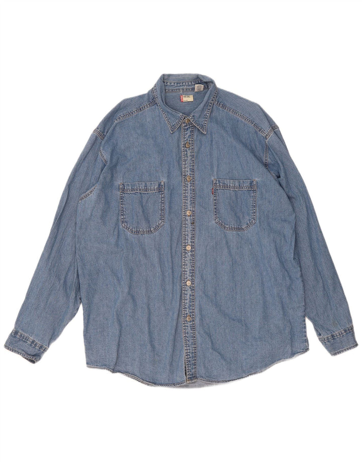 Мужская джинсовая рубашка Levi's XL, синяя, хлопок