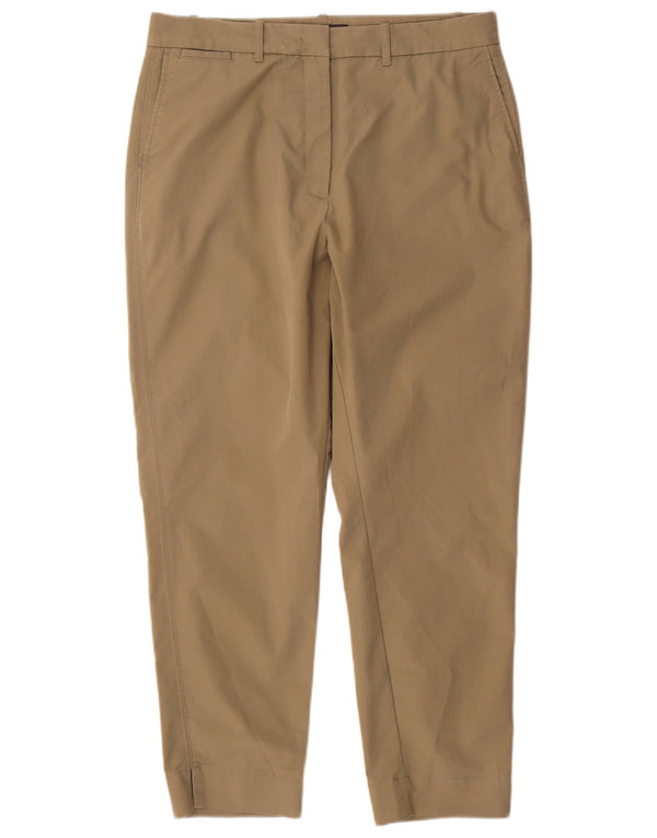 Marks & Spencer Womens Slim Chino Trousers UK 16 Large W32 L28 Khaki Cotton