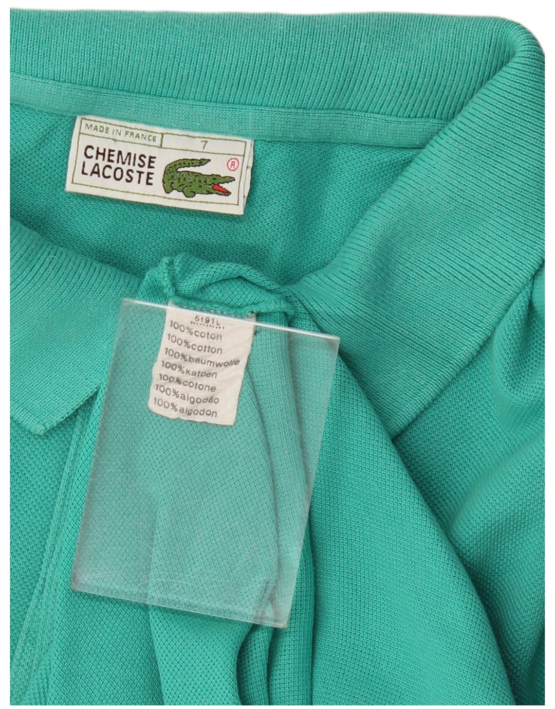 Мужская рубашка-поло Lacoste, размер 7, 2XL, бирюзовый хлопок