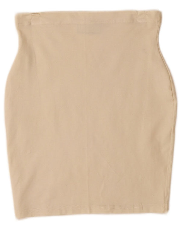 ONYX Womens Pencil Skirt W23 2XS Off White Cotton