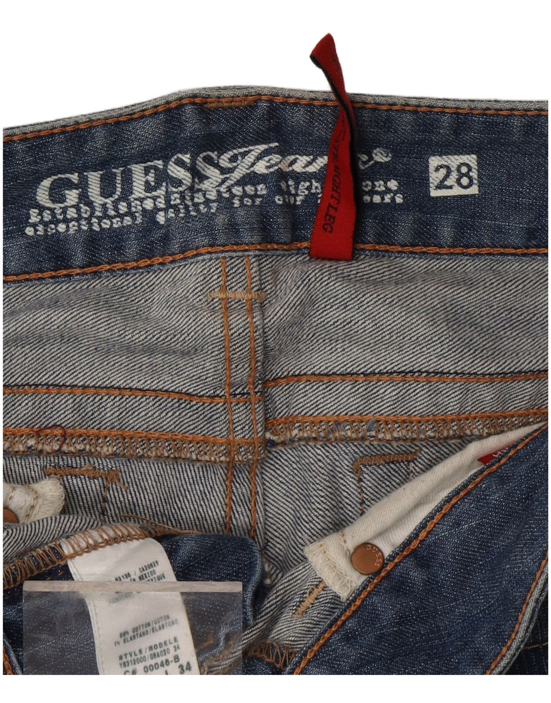 Женские прямые джинсы GUESS W28 L28 синие, хлопок