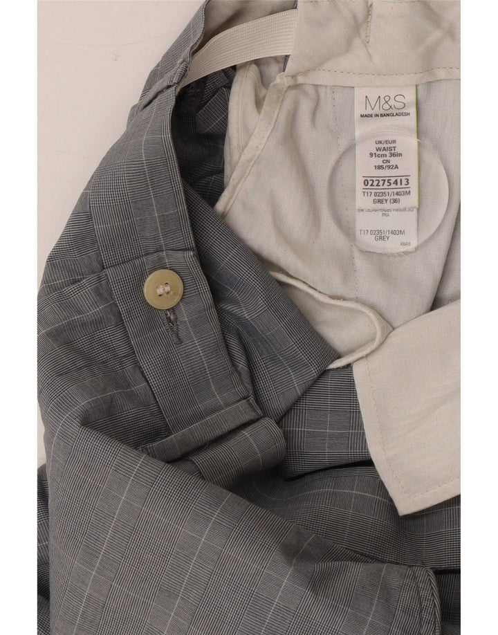Мужские шорты чинос Marks & Spencer W36, большие серые хлопковые шорты в клетку