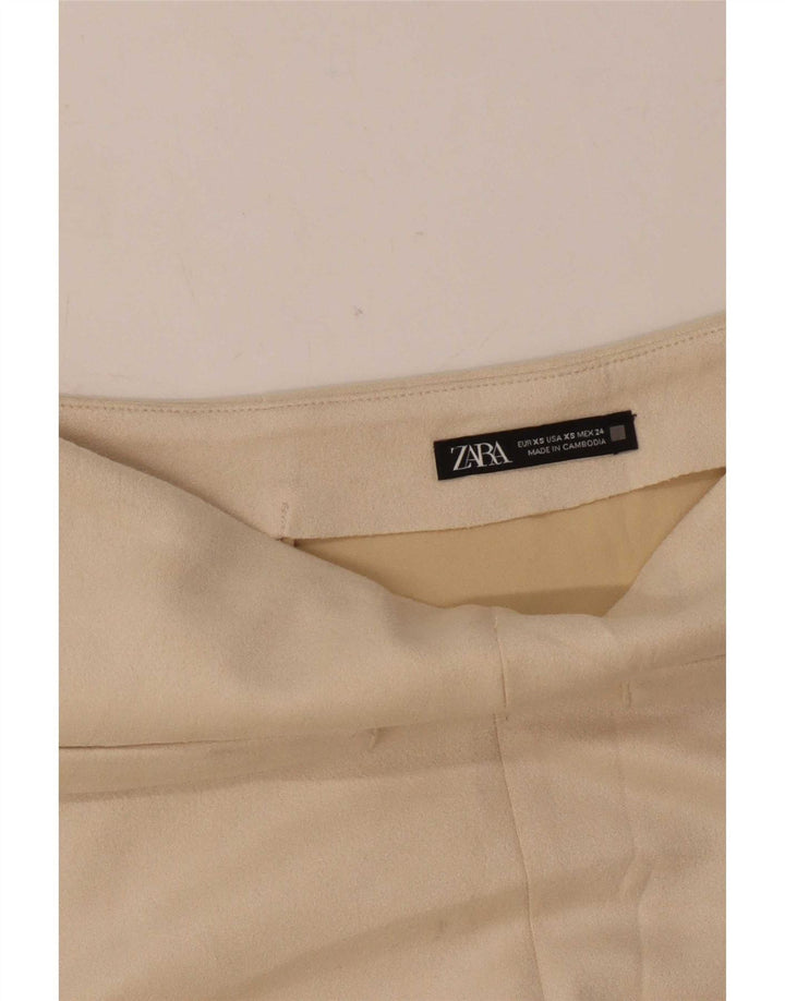 Женская замшевая мини-юбка Zara XS W24 Бежевая