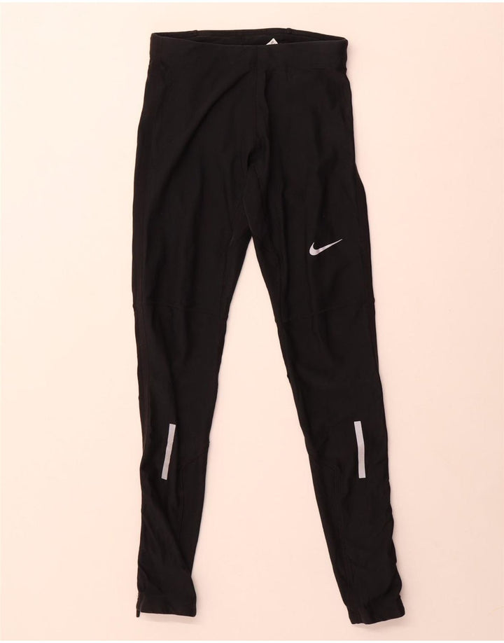Nike Womens Dri Fit Leggings UK 10 Small Black Polyester