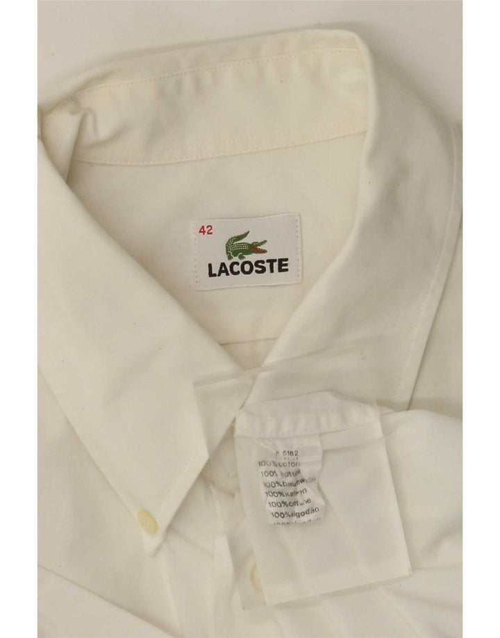 Мужская рубашка с коротким рукавом Lacoste, размер 42, большая белая хлопковая ткань