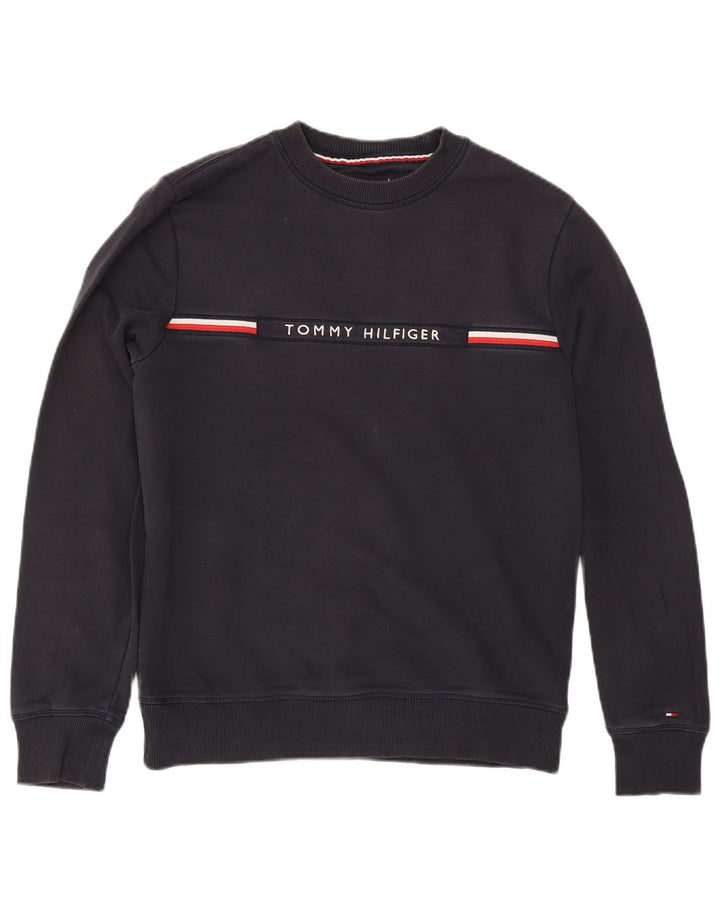 Мужской свитшот с рисунком Tommy Hilfiger, средний темно-синий в полоску