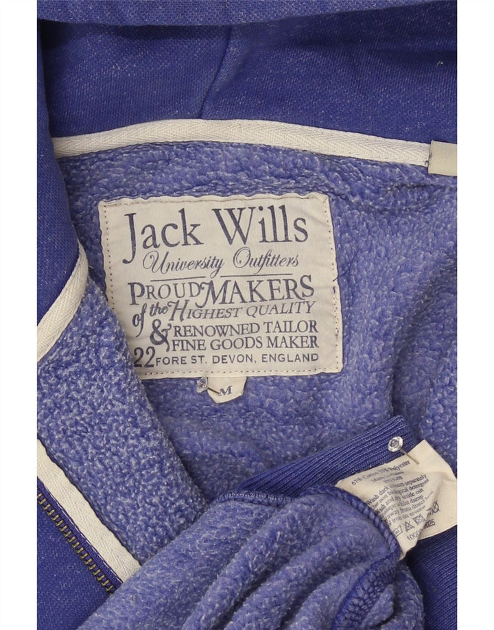 Jack Wills Мужской свитер с капюшоном и молнией с графическим рисунком, средний синий хлопковый свитер
