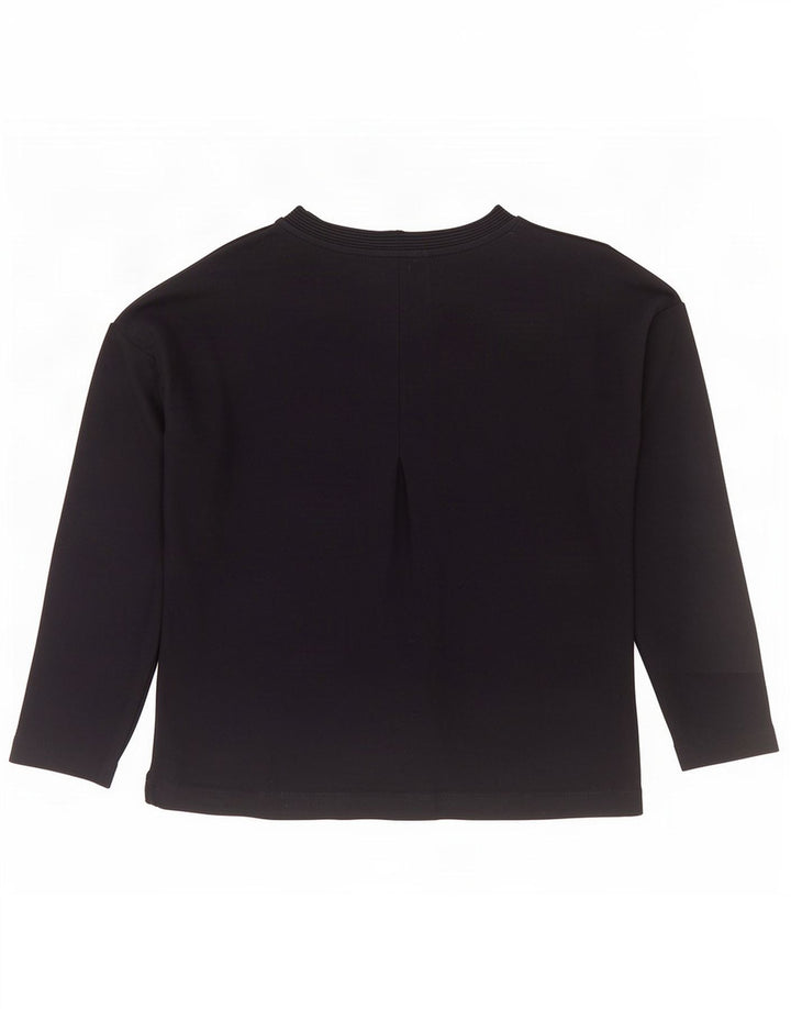 Massimo Dutti Женский топ оверсайз с длинным рукавом UK 6 XS Темно-синий из вискозы