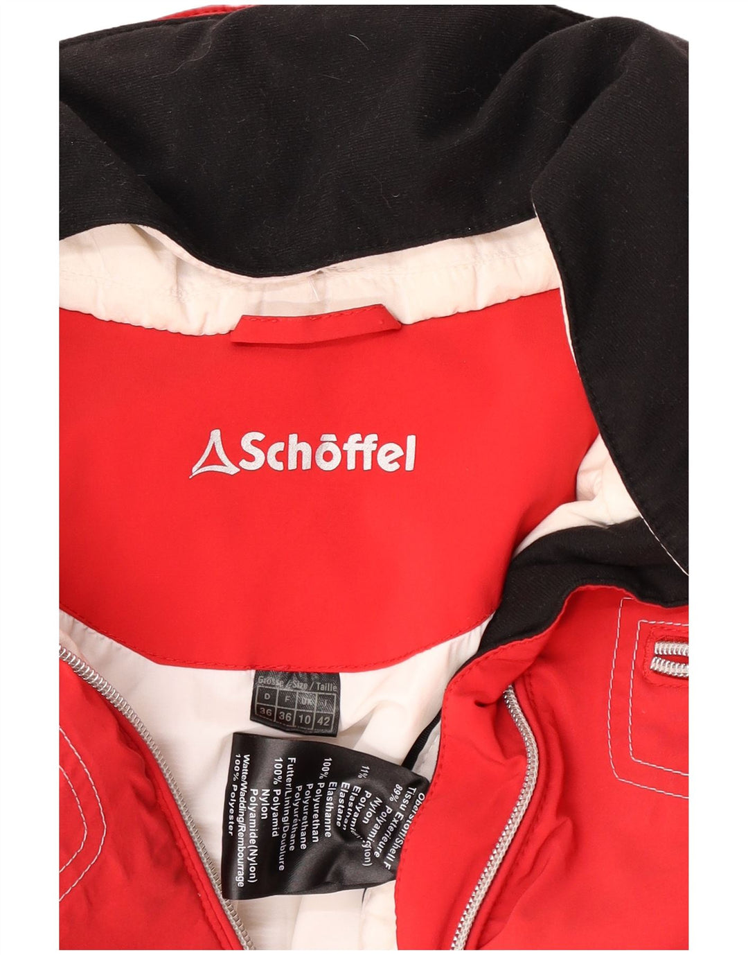 Женская лыжная куртка Schoffel UK 10, маленькая, красная, полиамид с цветными блоками