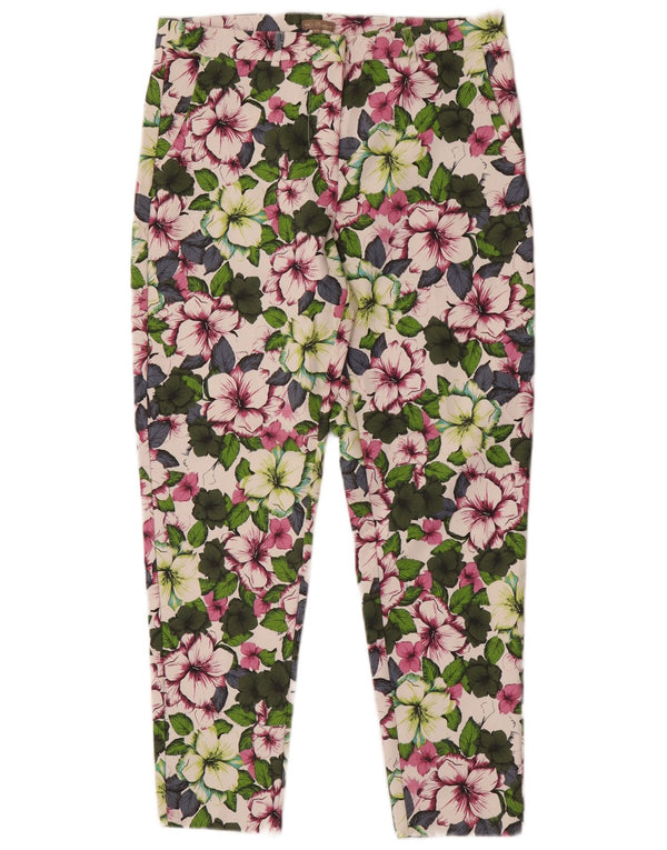 Женские узкие брюки-чиносы M&Co UK 10, маленькие W28 L26, разноцветные с цветочным принтом