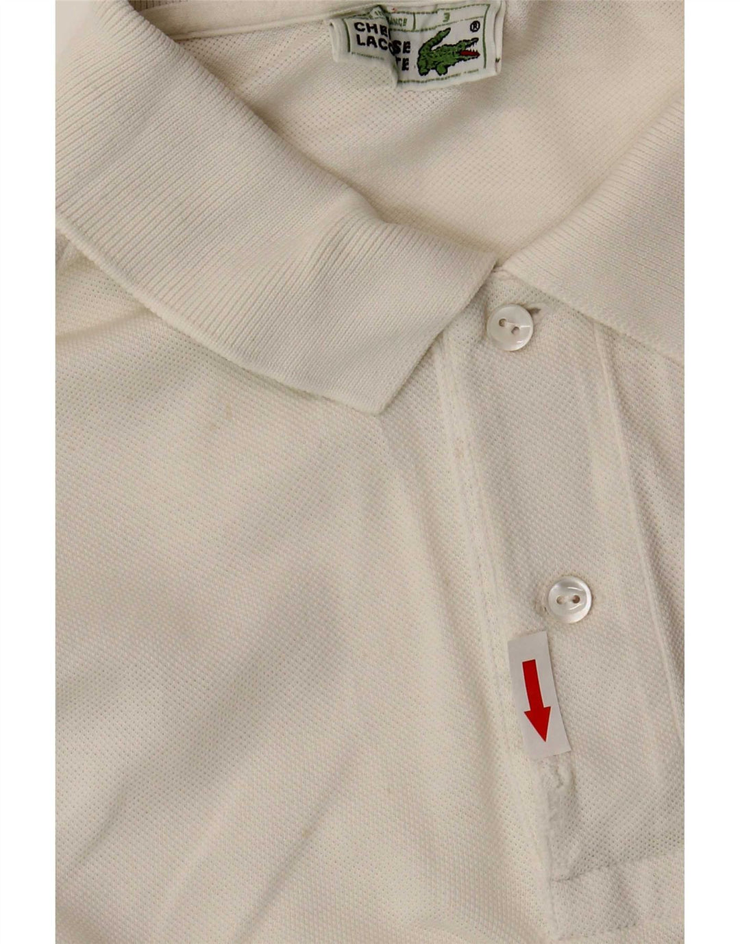 Мужская рубашка-поло Lacoste, размер 3, маленькая, белый хлопок