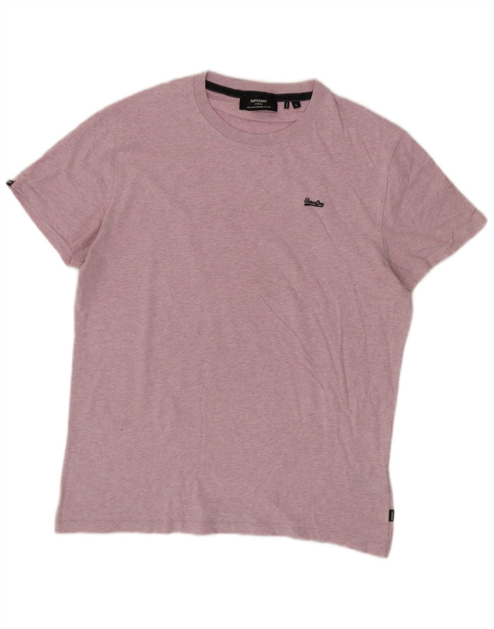 SUPERDRY Мужская футболка из хлопка большого размера розового цвета с крапинками