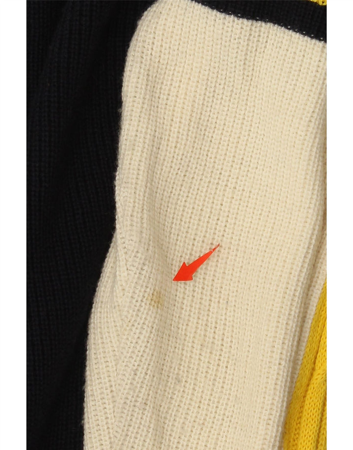 Мужской джемпер с круглым вырезом Good Luck IT 50, средний черный, шерсть с цветными блоками