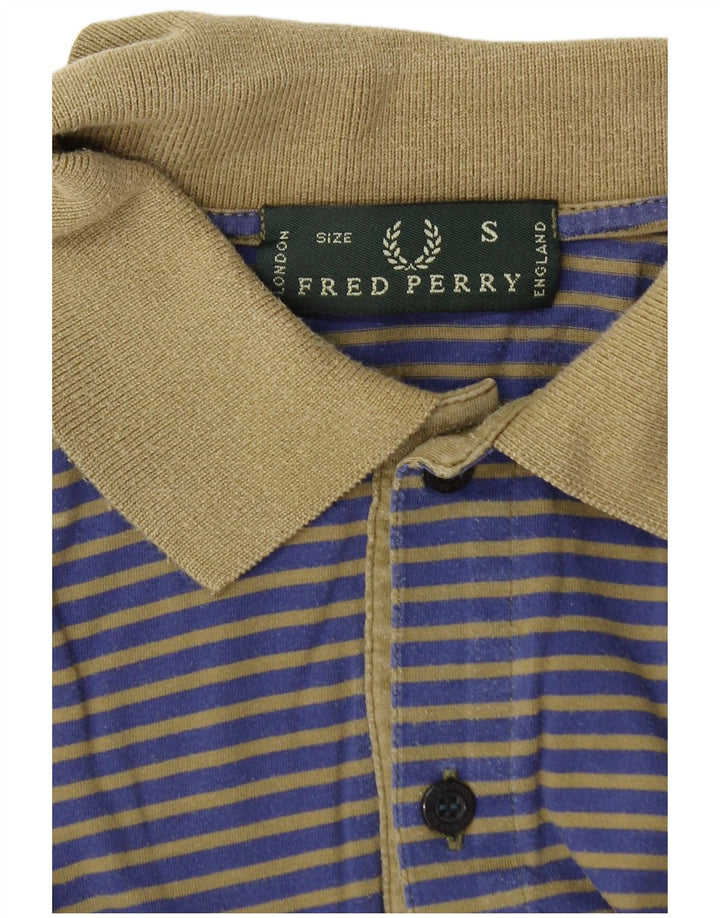 Мужская рубашка-поло Fred Perry, маленькая темно-синяя в тонкую полоску