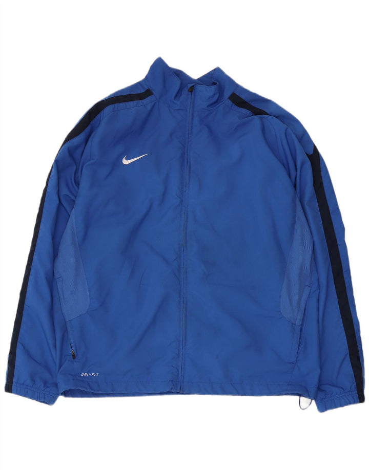 Мужская спортивная куртка Nike XL, синяя, полиэстер с цветными блоками, спортивная