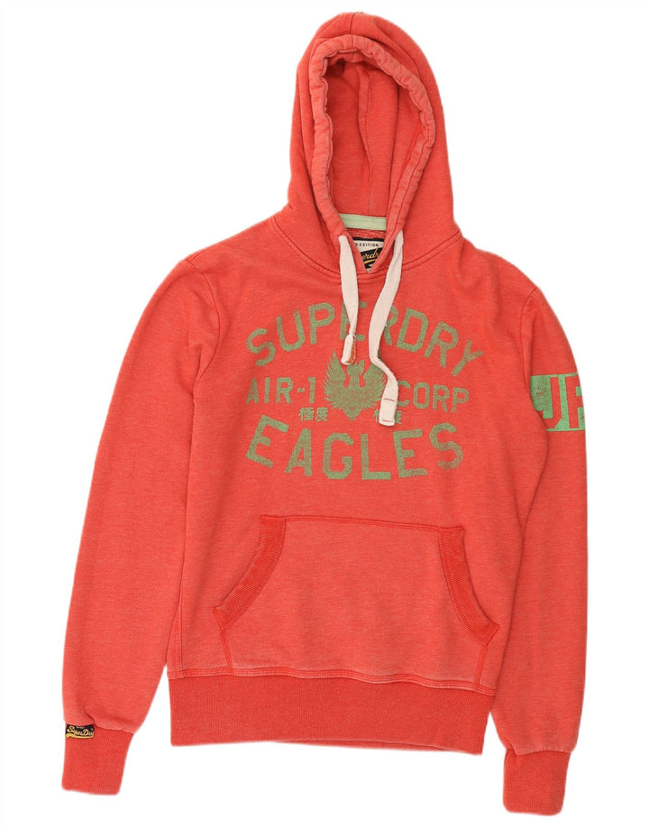 Мужской джемпер с капюшоном Superdry, маленький красный, хлопковый