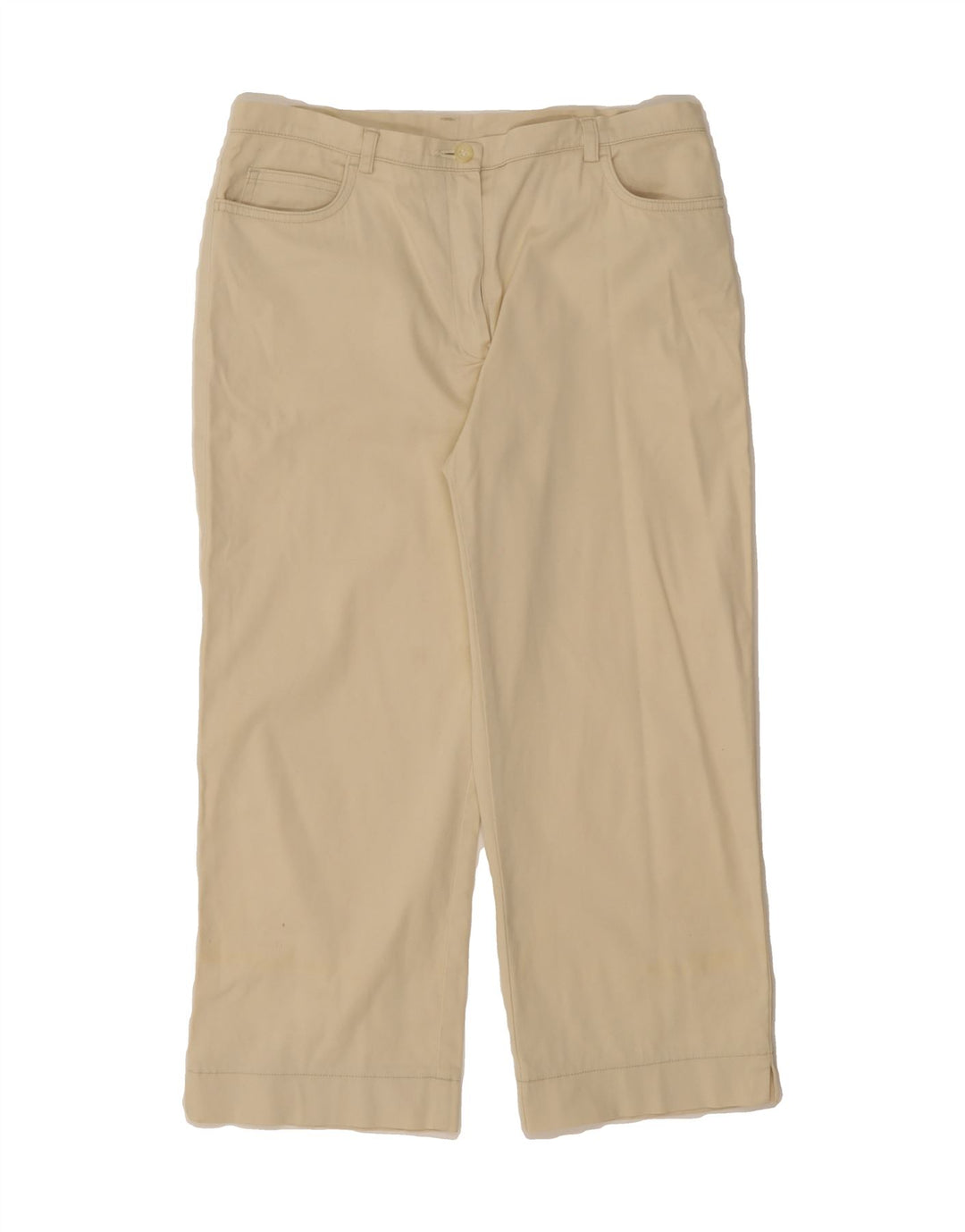 BELFE Womens Straight Capri Trousers UK 8 Small W30 L22 Beige Polyester Vintage Belfe and Second-Hand Belfe from Messina Hembry 